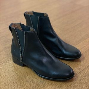 Frye Carly Leather Zip Chelsea Booties